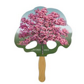 Digital Tree Fast Fan w/ Wooden Handle & Front Imprint (1 Day)